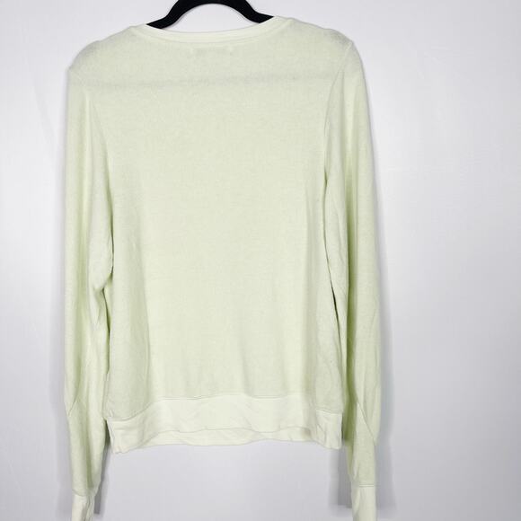 Wildfox Small S Shadow Lime Green Baggy Beach Crew Neck Jumper Pullover Sweater - Picture 2 of 8